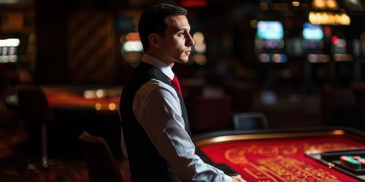 Studio live Three Card Poker dengan dealer profesional dan multi-kamera di sihir 117